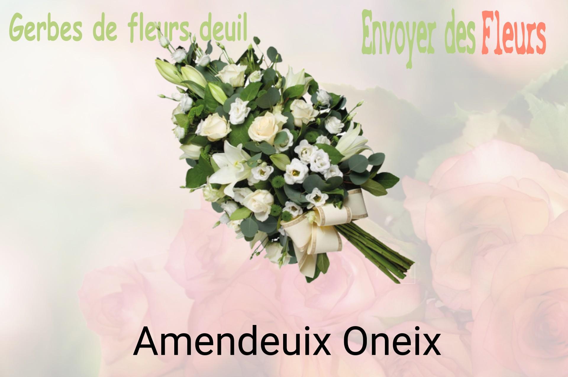 Gerbe de fleurs de deuil livrée à Amendeuix-Oneix